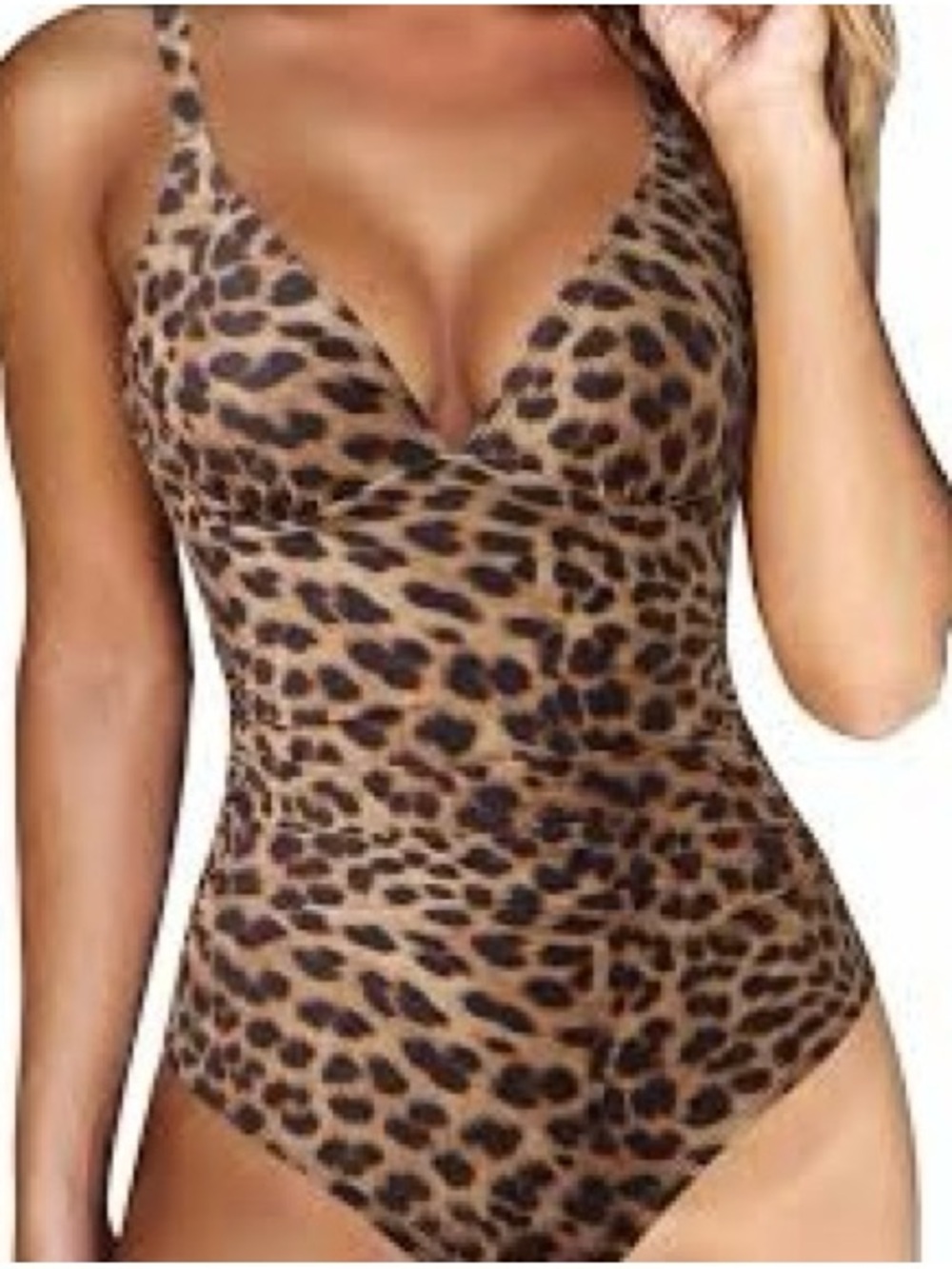 Shapellx Leopard Print V-Neck One-Piece Swimsuit built in
Shapewear